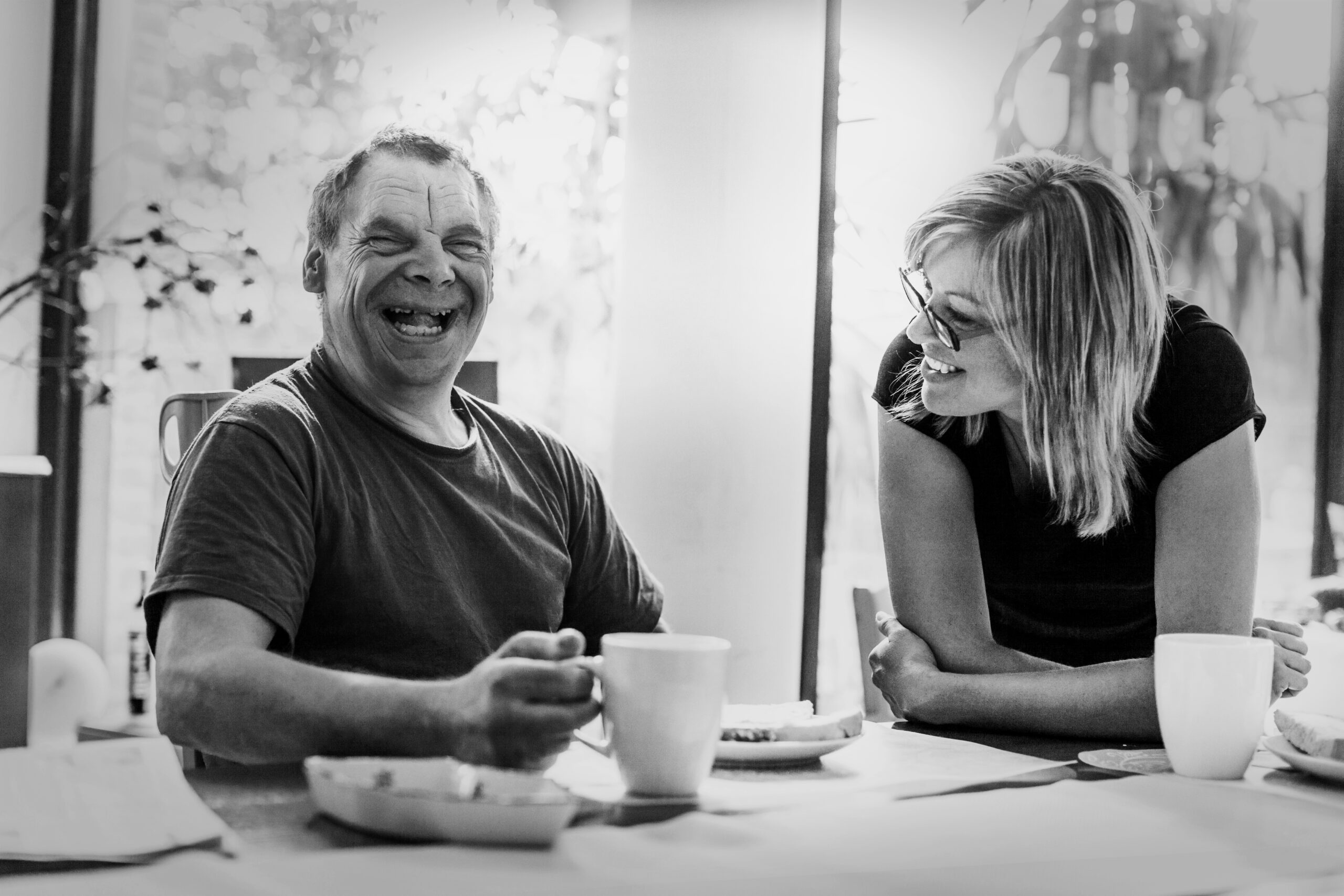 Adult Man Portrait with a Down Syndrome in an Adult Day Center